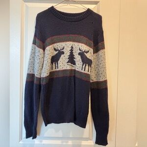 Vintage Alps Rugged Outdoors 100% wool sweater Nordic Moose